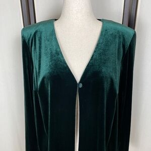 Vintage Velvet Jacket Emerald Green Cropped Slit Back Jessica Howard Size 16